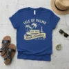 Isle of Palms South Carolina vintage t-shirt design with palm trees, lighthouse, and waves