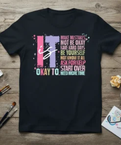 MAKE MISTAKES NOT BE text design featuring eye-catching typography on quality t-shirt