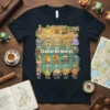 Italian Brainrot T-Shirt featuring a grid of funny cartoon characters with Italian-inspired names and text