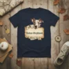 Italian Greyhound Pocket Pup t-shirt design featuring a cute greyhound peeking over a scroll with text