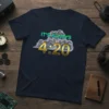 It's Always 4:20 t-shirt with gold 4:20 and cloud graphics
