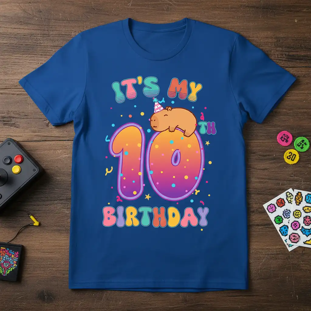 IT'S MY 10TH BIRTHDAY vintage design printed on premium quality fabric with eye-catching details