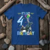 IT'S MY 4 BIRTHDAY creative graphic design printed on comfortable cotton t-shirt