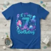 It's my 7 Birthday t-shirt design featuring a mermaid, seahorse, octopus, birthday cake, and coral in a vibrant underwater theme