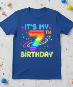 IT'S MY 7 TH BIRTHDAY stylish graphic design printed on comfortable cotton t-shirt