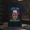 It's My 9th Birthday text with a capybara on a circuit board number 9 graphic tee
