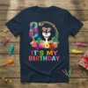 It's My Birthday Penguin 8th Birthday graphic tee for girls, featuring a cute penguin with a flower crown and the