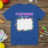 It's My Birthday Sign My Shirt! birthday party tee with colorful decorations and space for signatures