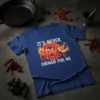 It's Never Spicy Enough For Me T-Shirt with a fiery dragon graphic and chili peppers