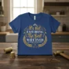 It's Not Easy Being The Best Wife Ever But Here I Am Nailing It quote on a blue t-shirt with