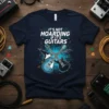 It's Not Hoarding If It's Guitars text with crossed electric guitars graphic on a navy t-shirt