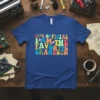 Retro wavy text design that reads "IT'S OFFICIAL I AM THE FAVORITE GRANDSON" with colorful accents and a skull graphic