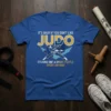 Blue t-shirt with white and gold text reading "It's Okay If You Don't Like Judo It's Kind Onf A Smart