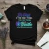 It's Okay IF THE ONLY THING YOU DO TODAY IS Breathe T-Shirt with Suicide Prevention Awareness ribbon and flower graphic