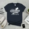 Navy blue t-shirt with white text "IT'S A CONVERSE THING YOU WOULDN'T UNDERSTAND" and a cracked arrow graphic