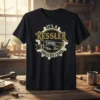Black t-shirt with "It's a Kessler Thing... Thing... You Understand" text in a gear design, gold and white typography