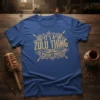 It's a Zulu Thing You Wouldn't Understand quote on a blue t-shirt with gold tribal graphic elements