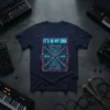 It's In My DNA drummer t-shirt with DNA helix and crossed drumsticks graphic