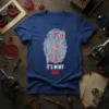 It's In My DNA t-shirt with fingerprint and DNA helix graphic, science lover gift idea