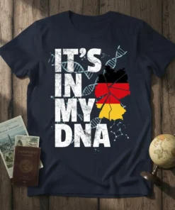 It's In My DNA t-shirt design with Germany map flag and DNA helix graphics