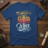 I've Read The Final Chapter God Wins t-shirt with vintage distressed lettering and ornate design elements