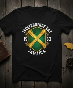 INDEPENDENCE DAY 19 62 JAMAICA eye-catching graphic design printed on comfortable cotton t-shirt