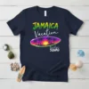 Jamaica Vacation Squad t-shirt with tropical sunset graphic and palm trees