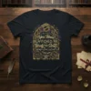 Jane Austen "You Have Bewitched Me Body and Soul" quote t-shirt with intricate gold and purple floral design