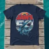 JAWS 50th anniversary t-shirt featuring the iconic shark and movie title graphic