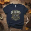 Jericho Vermont Est 1763 vintage design on a navy t-shirt
