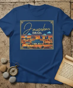 Jerusalem Israel skyline graphic t-shirt with Dome of the Rock and cityscape details