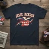 Jesse Jackson '88 campaign t-shirt with eagle graphic and retro American flag elements