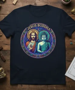 Jesus Buddha creative graphic design printed on comfortable cotton t-shirt