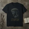 Jesus Christ T-Shirt with a profile portrait of Jesus wearing a crown of thorns and the word JESUS below in