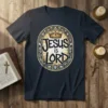 Jesus is LORD Christian T-Shirt with crown graphic and ornate border