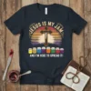 Jesus Is My Jam And I'm Here To Spread It t-shirt design with Jesus on cross, jam jars labeled FAITH
