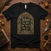 Jesus The Way The Truth The Life t-shirt with John 14:6 scripture in ornate gold and red design