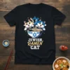 Jewish Ramen Cat T-Shirt featuring two cartoon cats eating ramen, with a Star of David above a bowl of noodles