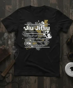 Jiu Jitsu noun dʒuːˈdʒɪtsu text design featuring creative typography on quality t-shirt