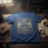 Joe The Man The Myth Legend t-shirt design with roaring lions and ornate border