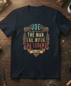 JOE THE MAN. THE text design featuring stylish typography on quality t-shirt