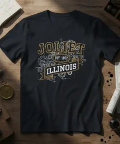 JOLIET EST. 1852 ILLINOIS eye-catching graphic design printed on comfortable cotton t-shirt