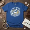 Jonah Was Here t-shirt design featuring a great white shark emerging from waves with a small boat and a figure