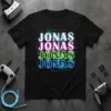 JONAS JONAS JONAS JONAS bold graphic design printed on comfortable cotton t-shirt