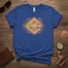 Jordan Hachemite Kingdom text in elegant script on a t-shirt with geometric patterns and stars