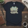 Journalism Matters Support The Press quote with an open book graphic on a dark blue t-shirt