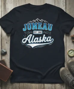 JUNEAU EST. 1880 Alaska eye-catching graphic design printed on comfortable cotton t-shirt