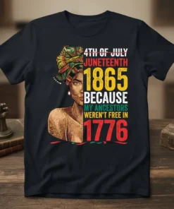 4TH OF JULY JUNETEENTH text design featuring creative typography on quality t-shirt