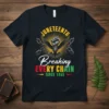 Juneteenth t-shirt design featuring a raised fist with wings, broken chains, and the text "Juneteenth Breaking Every Chain Since 1865"