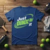Just Dink it pickleball t-shirt design with green swoosh and pickleball graphic